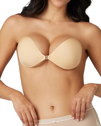 Niidor Push up Silicone Bra for Backless Bras with Reusable Nipple Covers