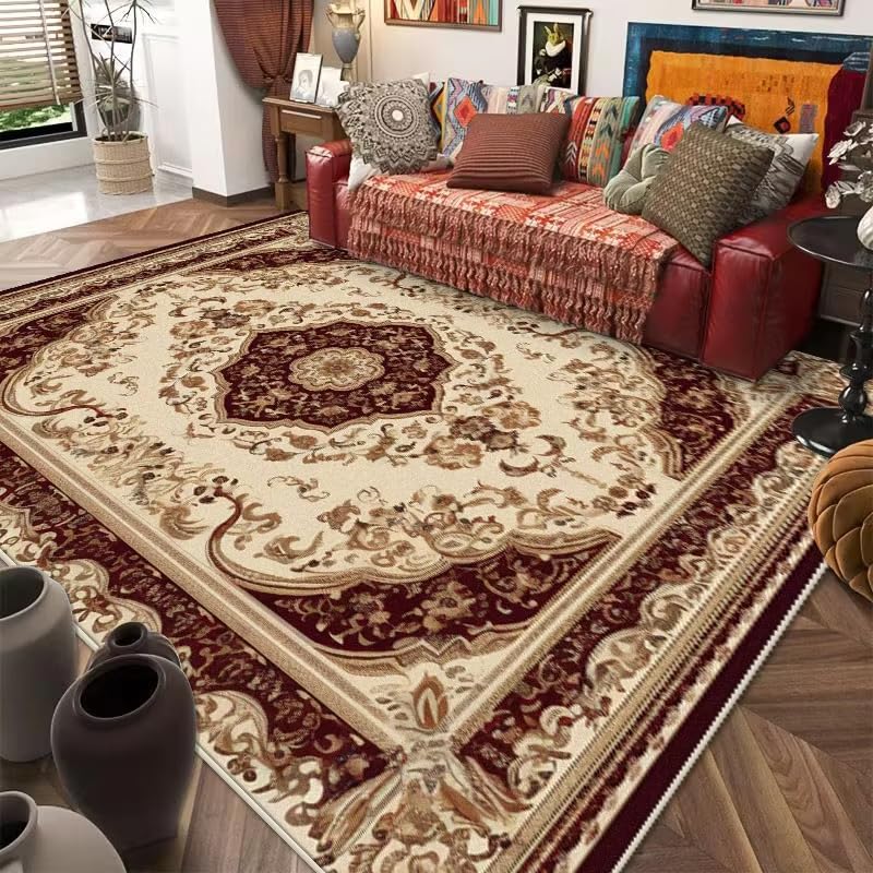 Tapis ethnique rétro antidérapant pour éviter les glissades dans le salon