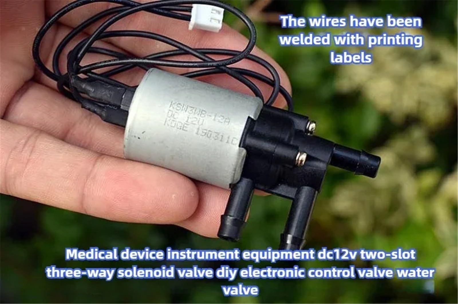 DC 12 V 2-pozycyjny 3-drożny mały elektryczny zawór elektromagnetyczny zawór sterujący przepływem wody i powietrza 1 szt