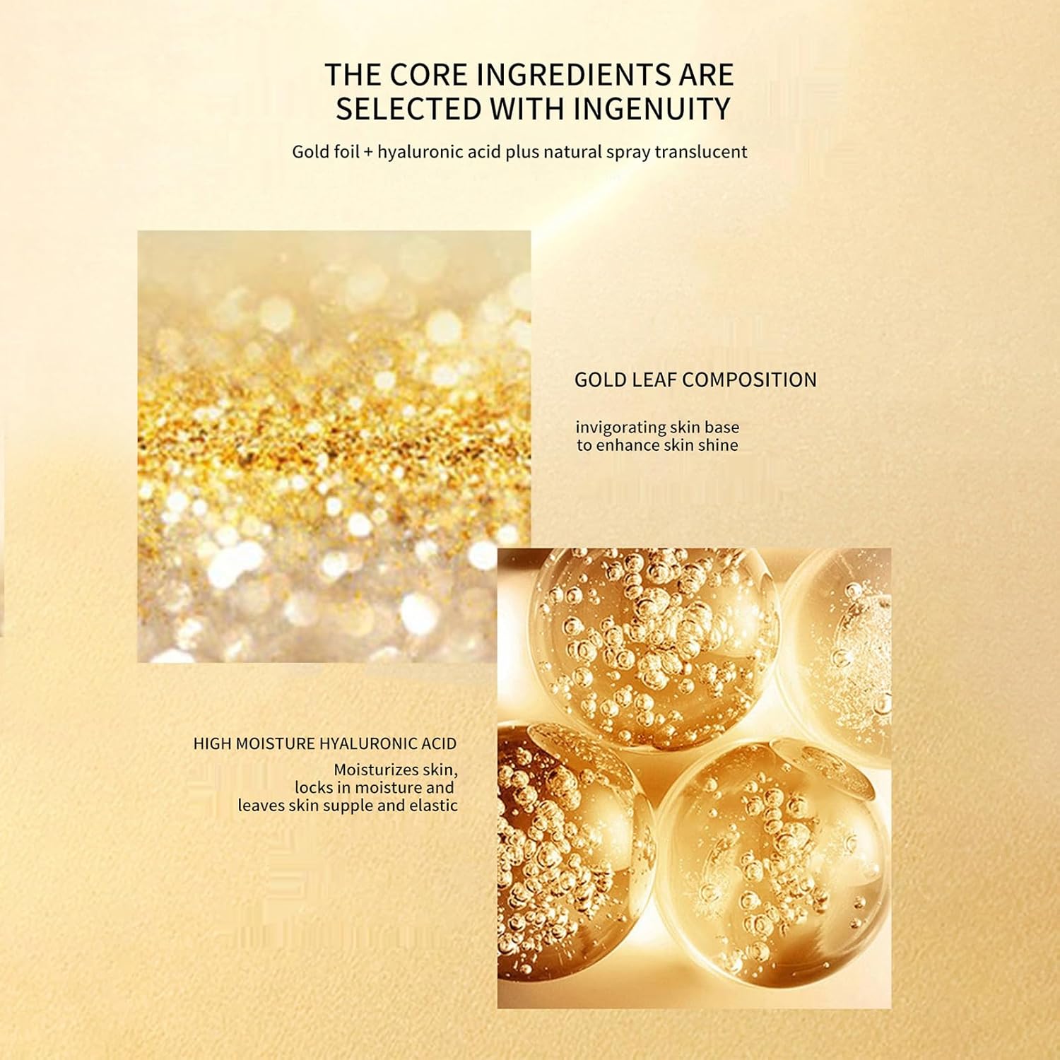 BLUE LOVE 24K Gold Foil Hyaluronic Acid Face Essence Serum - Anti-Aging Moisturizer for Dark Spots, Deep Hydration & Radiant Skin, 3.38 fl oz - Image 2