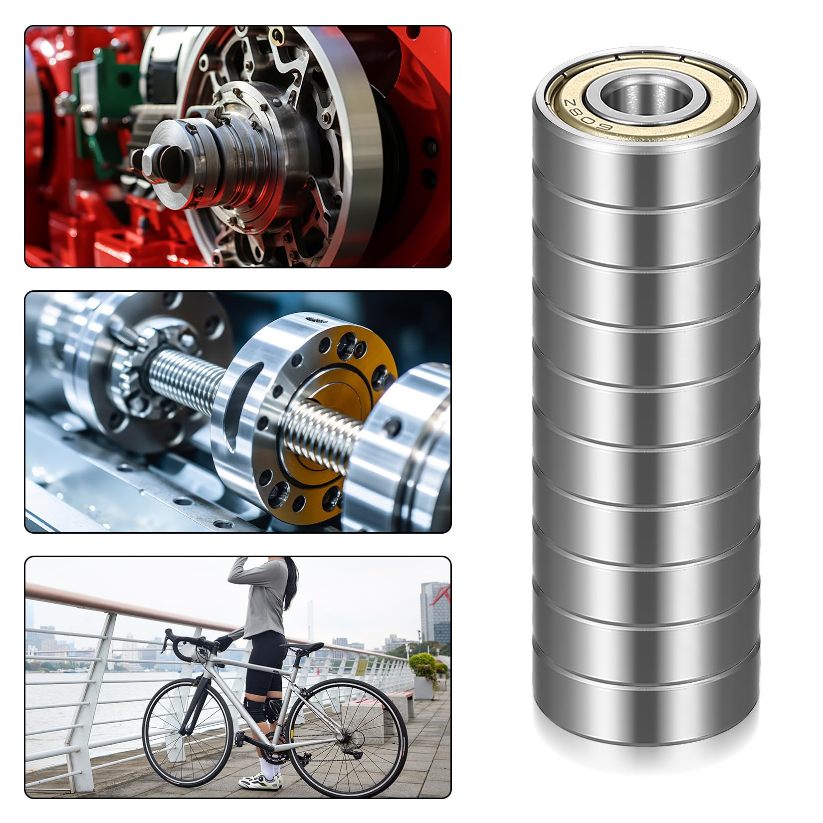10PCS S608Z 8x22x7mm Stainless Steel Ball Bearings For Skateboards, Inline Skates, Scooters & More