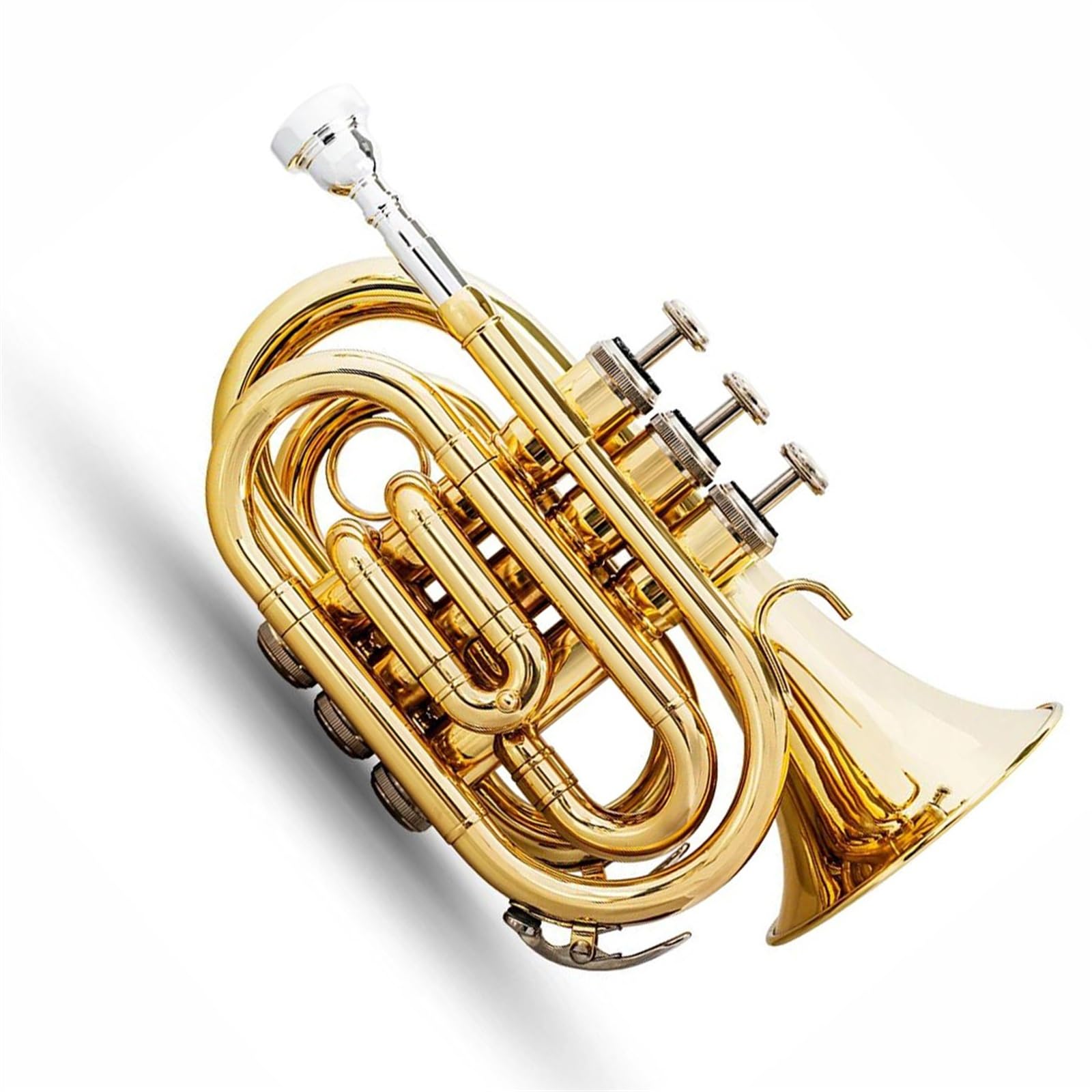 Trąbki Profesjonalna Kieszonkowa Trąbka B-Flat Brass Instrument Rękawica Twardy Futerał Stal Nierdzewna