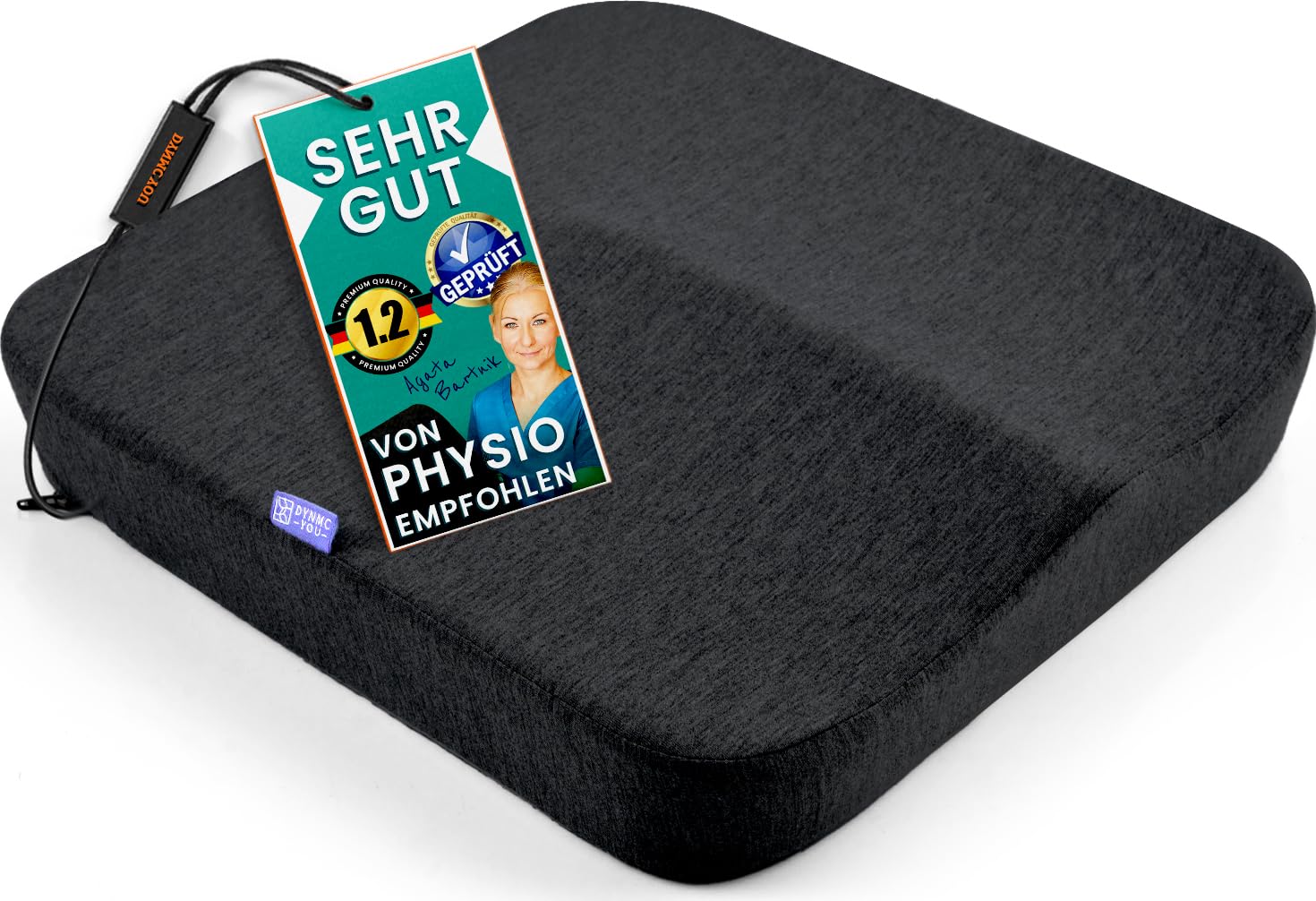 Cojín de asiento ergonómico para silla de oficina - Dureza media H3 - PRUEBA MUY BUENA - DESARROLLADO CON FISIOTERAPEUTAS - Alivia la tensión de la espalda y aumenta la comodidad al sentarse