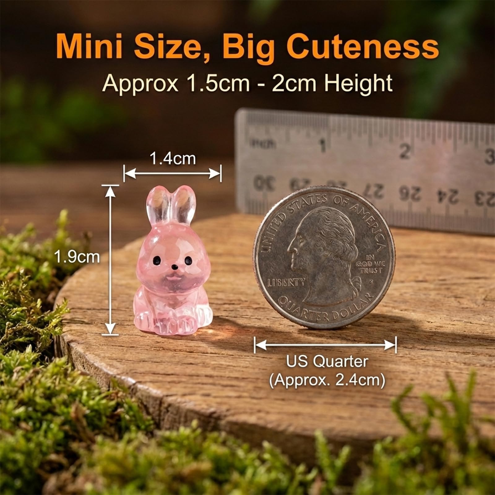 JYXNU 24 piezas de animales pequeños de resina, mini animales de resina que brillan en la oscuridad, para manualidades, figuras en miniatura para acuario, casa de muñecas(12 tipos de animales) — view 5