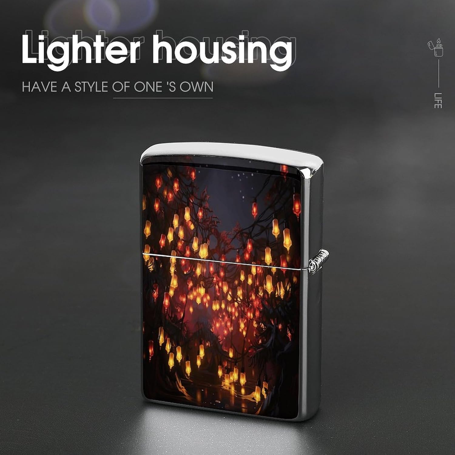 Paper Lantern Metal Lighter Case Cover Lighter Sleeve