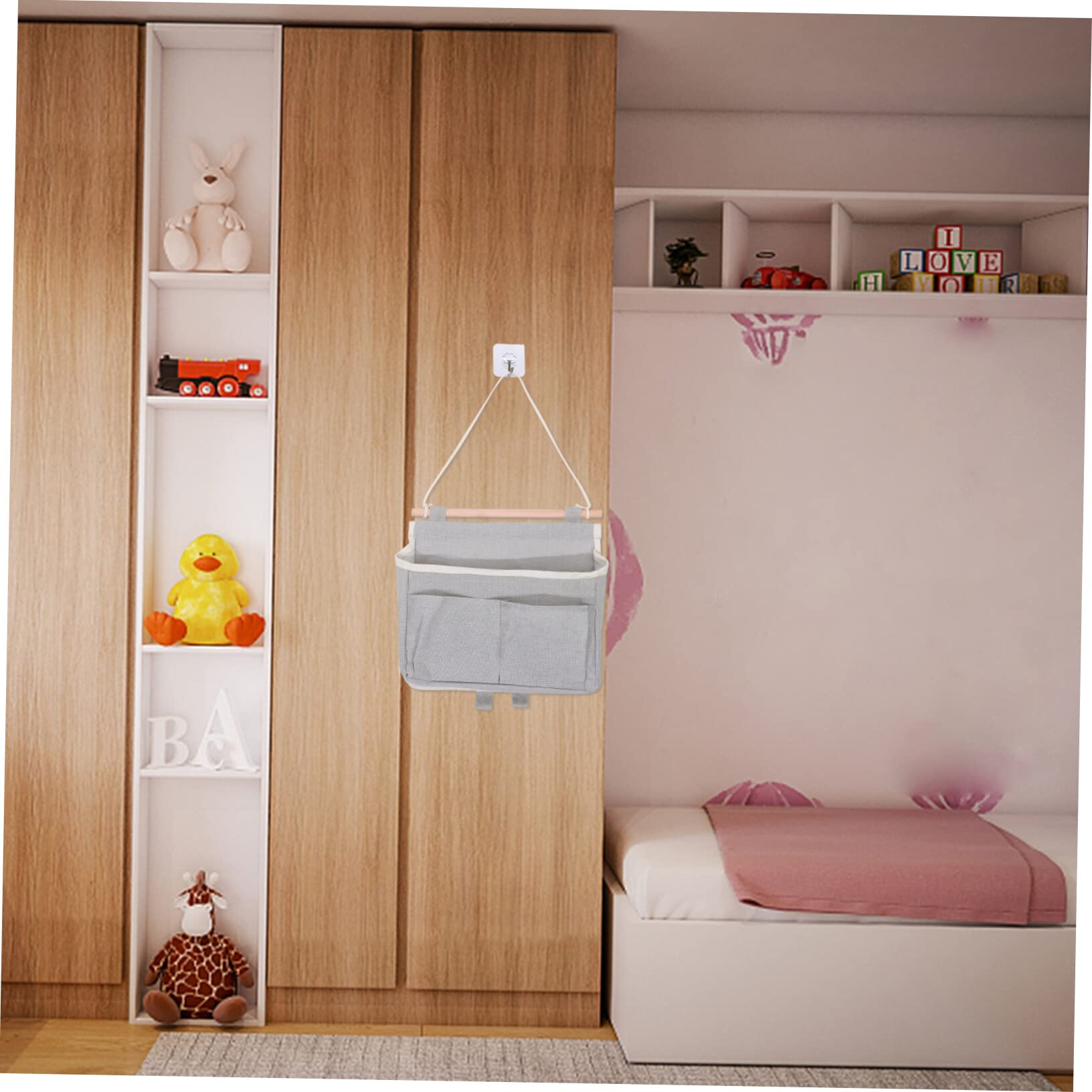 FOMIYES 4 Pz Borsa Portaoggetti a Parete Organizzatore Di Articoli Vari Armadio Portaborse Organizer Da Appendere Con Tasche Porta Libri Da Parete Sospeso Cotone Bambino Vestiti Appesi