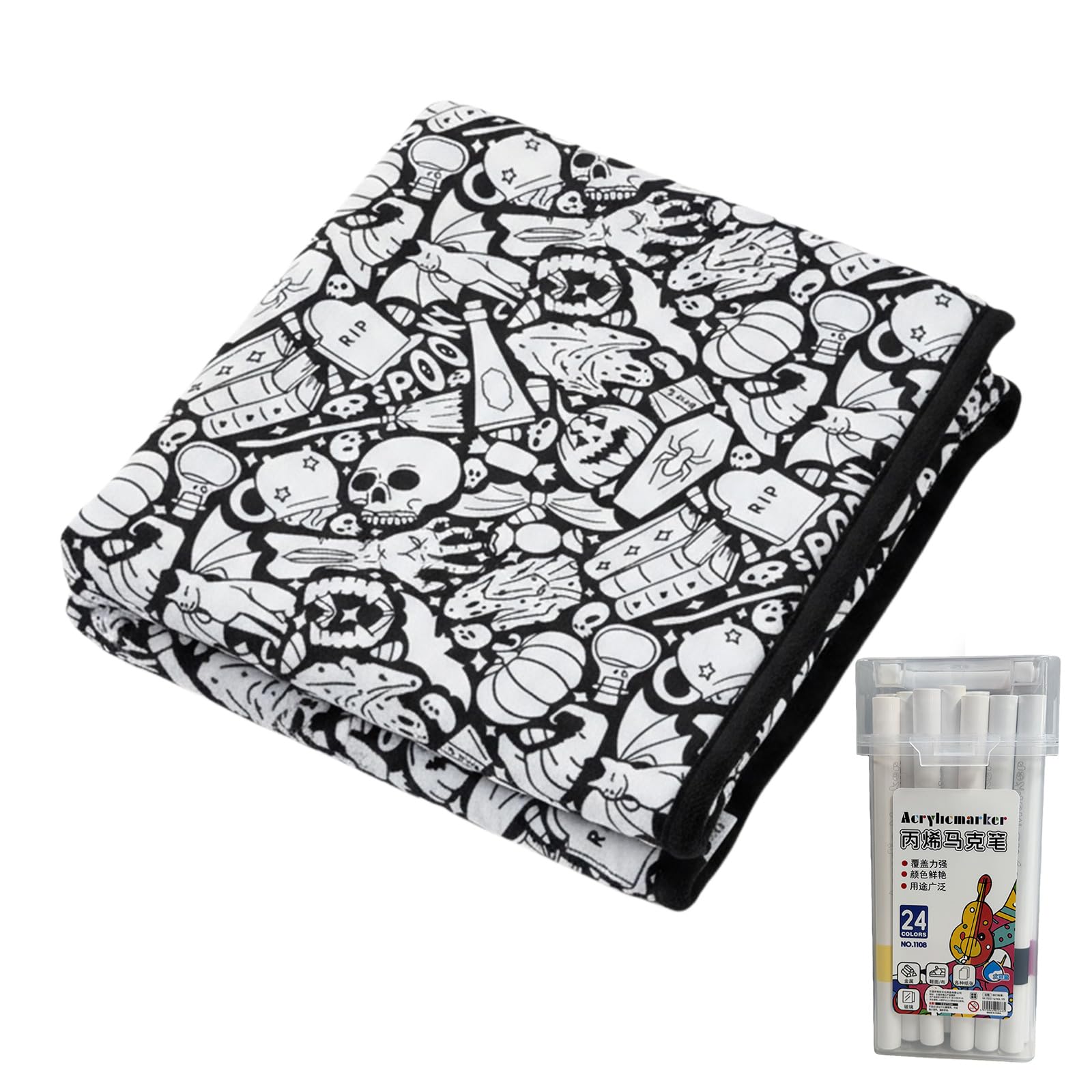 Color Your Own Blanket Washable Fuzzy Velvet Creative Art Project with Markers Painting Blanket for Holiday Arts Crafts Activity Party