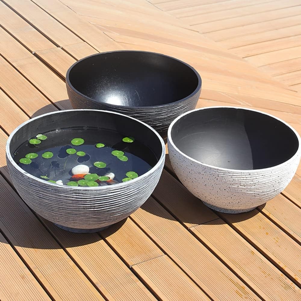 Amazon.co.jp: Nizzvlo 睡蓮鉢 メダカ鉢 ビオトープ 丸型水鉢 L 45