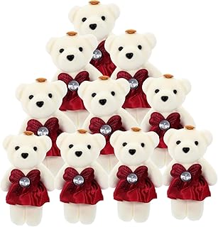 10 個のクマのぬいぐるみ ウェディングカーミニクマのぬいぐるみ装飾 用
