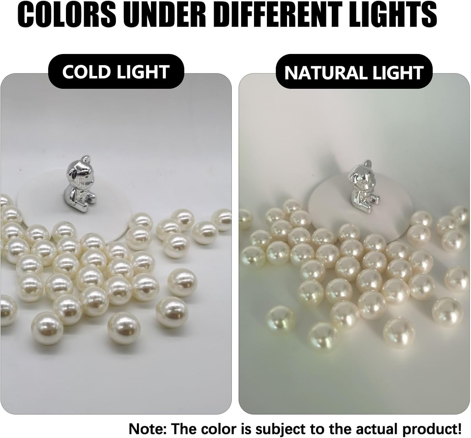 Black White Vase Filler | 150PCS Pearls Bead for Centerpieces Vases | 8/14/20 mm No Hole Beads, Fake Pearls for Wedding Birthday Theme Party Table Centerpieces Decor - Image 6