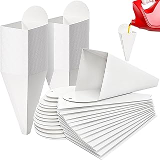 Hedume 100 Pack Disposable Oil Funnels, 8 oz Paper Funnel, Automotive Car Fuel Cone Funnels Dispenser for Motor Oil, Water, Engine Oil, Gas, Coolant