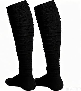 Finerview Scrunch Football Socks 2 Pairs, Extra Long Padded Sports Socks for Men & Women