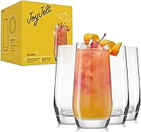 Vista 8 de JoyJolt Gwen - Vasos Highball de 18.5 onzas, juegos de 4 piezas de vidrio alto. Vasos de cristal sin plomo. Vasos de agua, vasos de vidrio Mojito
