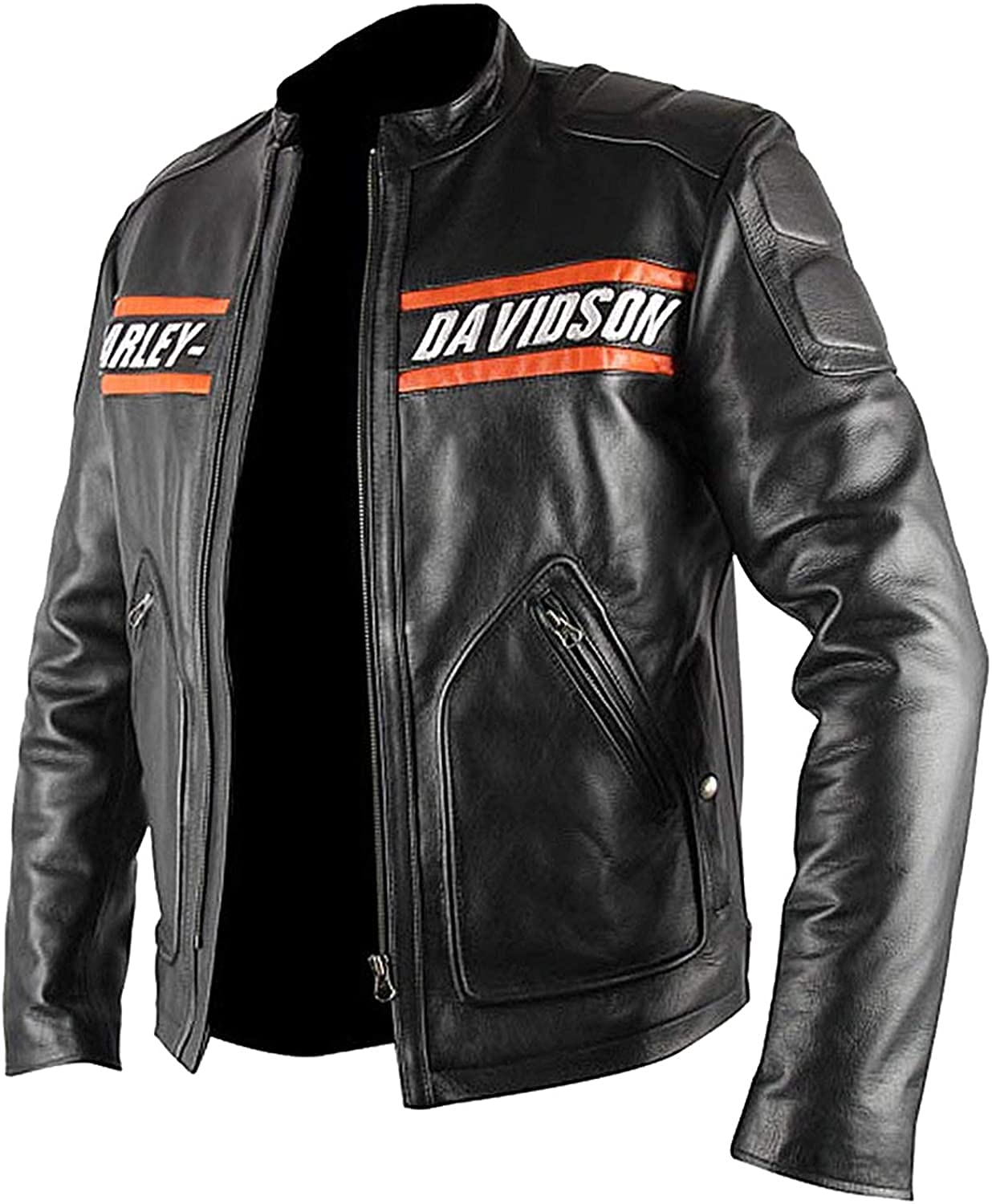 Herren Bill Goldberg Harley Vintage Motorrad Schwarz Lederjacke Stilvolle Biker Freizeitkleidung Vintage Cafe Racer Jacke, schwarz, XL