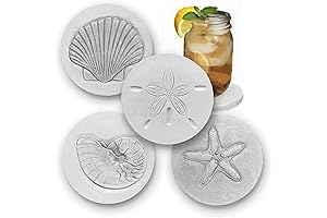 McCarter Coasters - Artistic & Absorbent Real Mixed Shells Coasters That Will Elevate Your Coastline