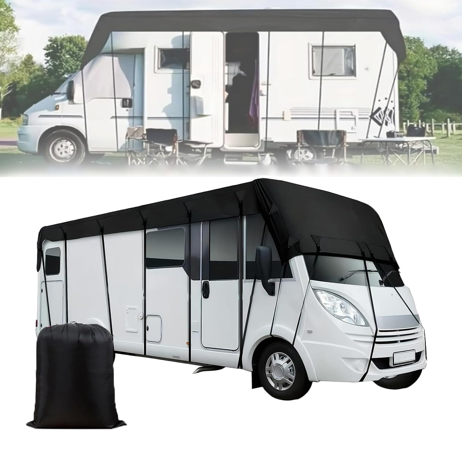 Funda Protectora Resistente para Techo de Caravana - Funda de Tela Oxford 210D para Autocaravanas Remolques Casas Rodantes de Clase A/B/C,Caravanas Plegables y Campers,11.5×3.0m/38×10ft