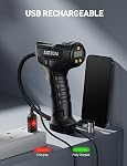 AstroAI Gonflateur de pneus Air Compresseur, USB Gonfleur de pneus sans fil rechargeable, inflation rapide 150PSI Pompe à pneus portable avec jauges numériques d'arrêt automatique LED Lumière pour voiture, moto, balle