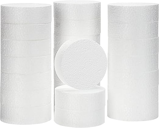 Belle Vous Círculos de Poliestireno para Manualidades - Pack de 24 unidades de 7,5 cm