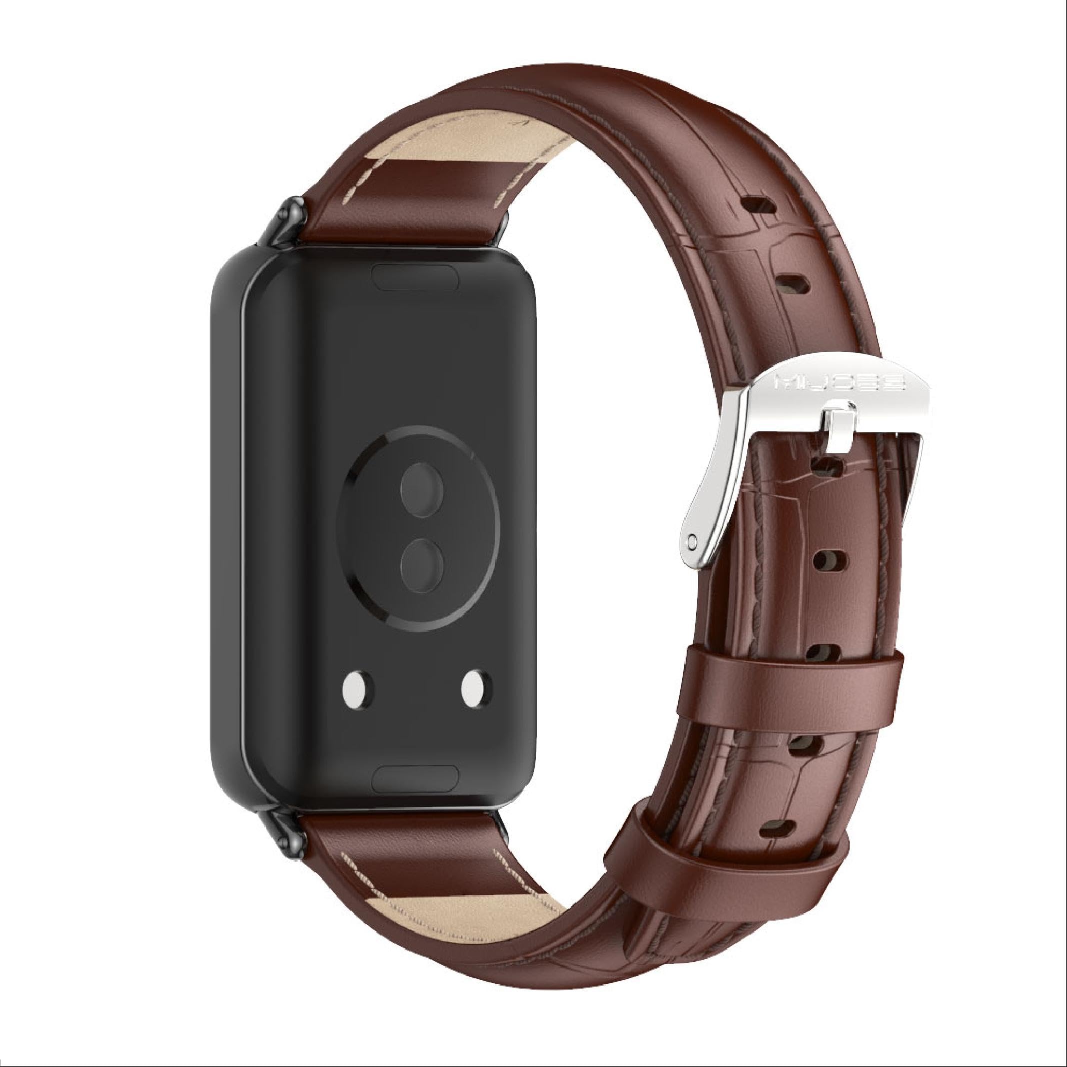 GIOPUEY Cinturino In Vera Pelle Per Xiaomi Band 9 Pro / 8 Pro – Marrone – Resistente, Traspirante, Facile Ricarica