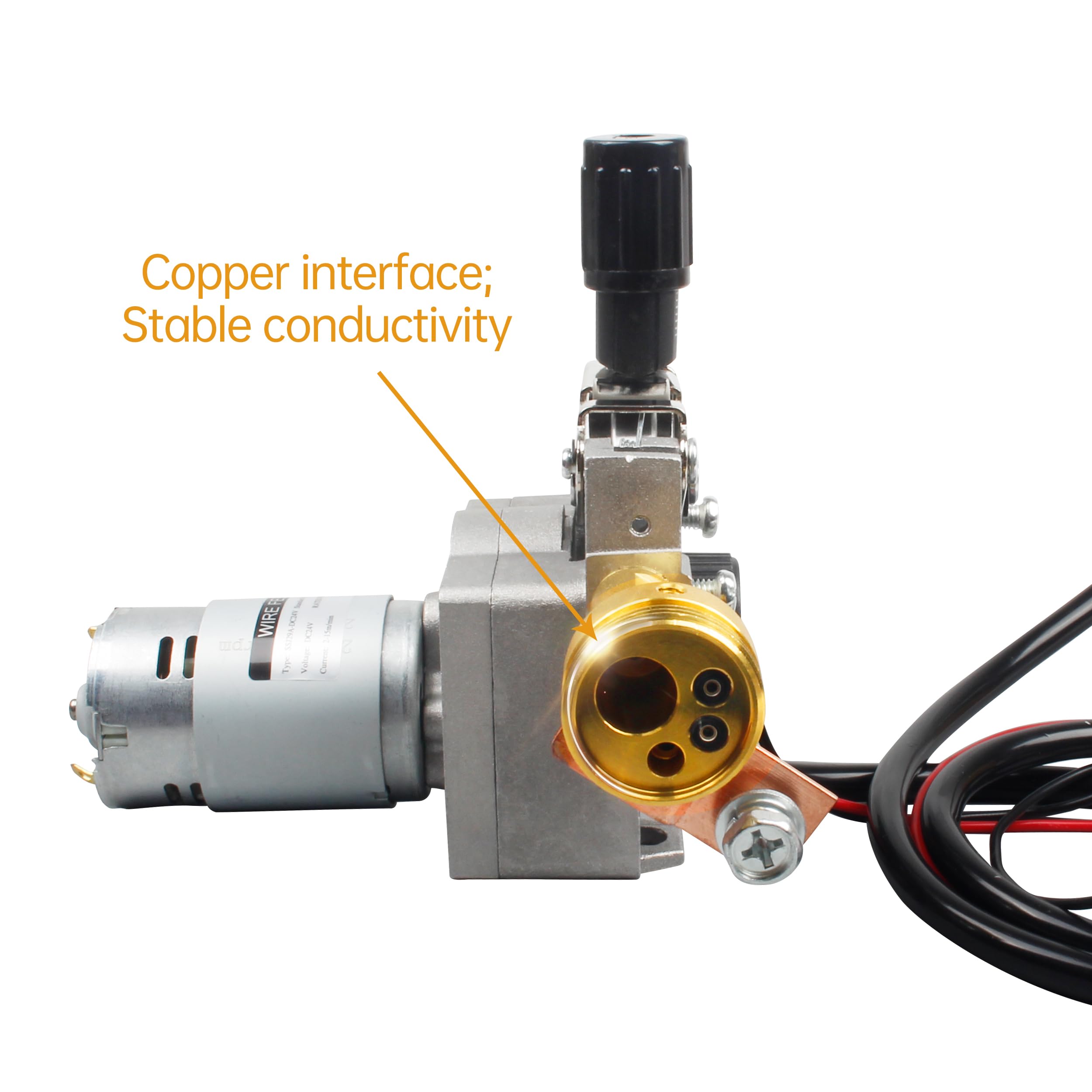 CNCTOPBAOS DC 24 V 40 W Drahtvorschubmotor, Schweißrollenzufuhr für MIG MAG Schweißen, Löten, Drahtzuführungsmaschinen-Zubehör, Kupfer-Schnittstelle, 0,6–10 mm, 0,03–0,39 Zoll Schweißdraht