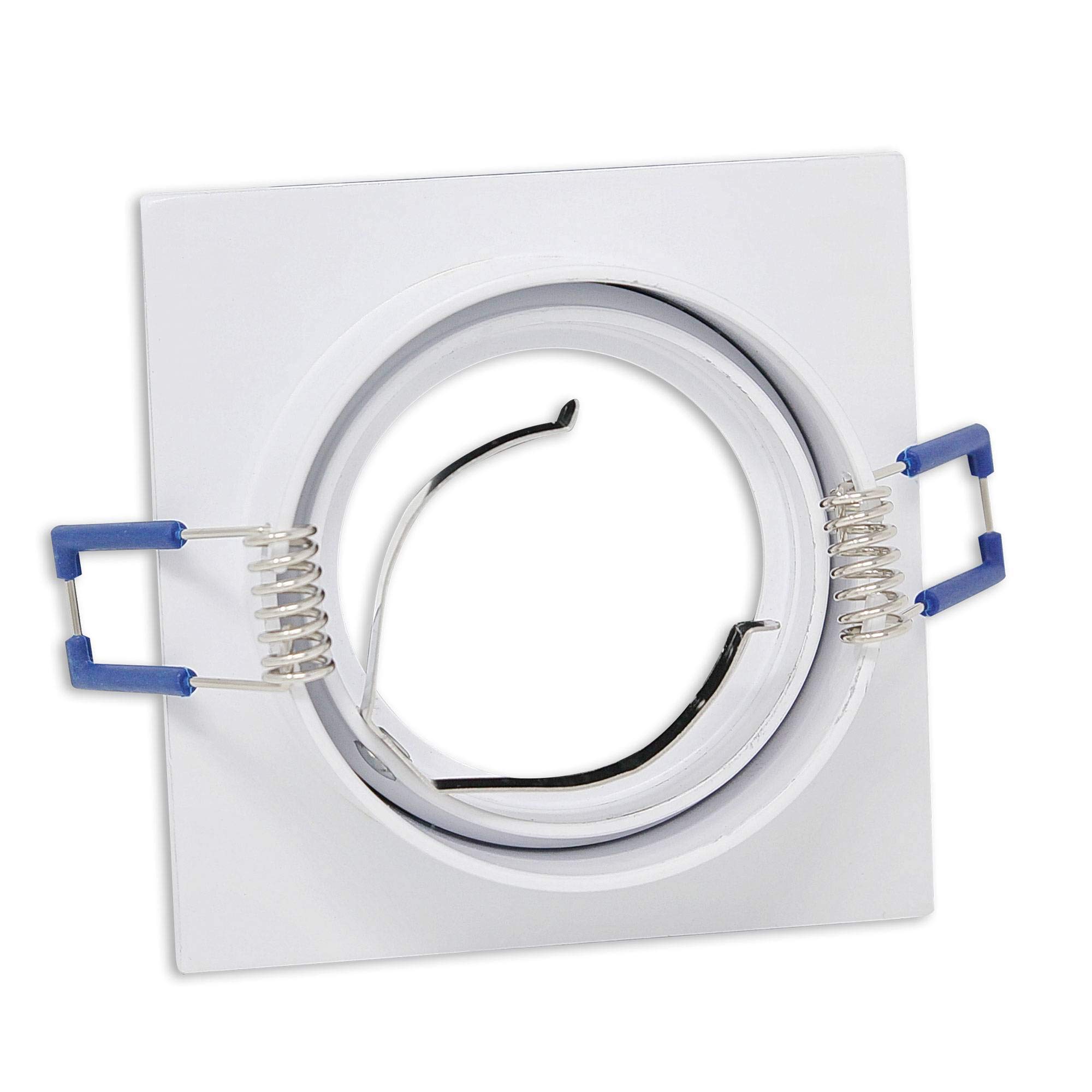 6x LED Einbaustrahler Set weiß - eckig 6,5 Watt warmweiß 230 Volt flach (30mm) - Einbauleuchte aus Aluminium - 6,5 Watt5mm Bohrloch Einbau-Spot Decken-Strahler