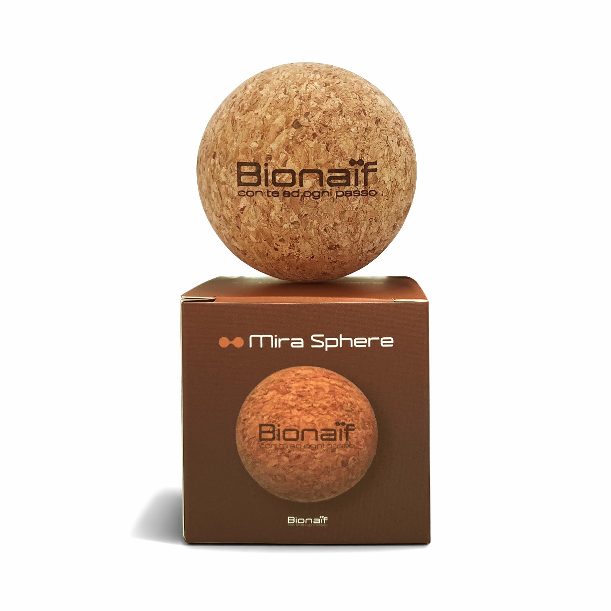 Bionaif Pallina Massaggio Piedi in Sughero Naturale per Fascite Plantare, Trigger Point e Rilascio Miofasciale. Stimola Circolazione e Riduce Tensioni