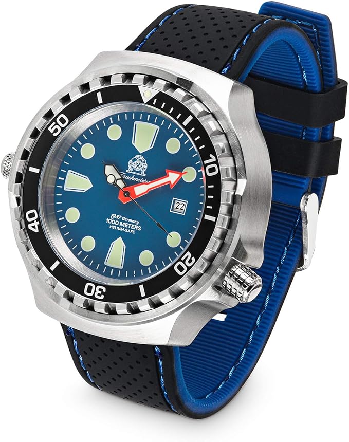 Tauchmeister T0325SE professioneel automatisch duikhorloge 100 ATM  siliconen band 46 mm : Amazon.nl: Kleding, schoenen \u0026 sieraden