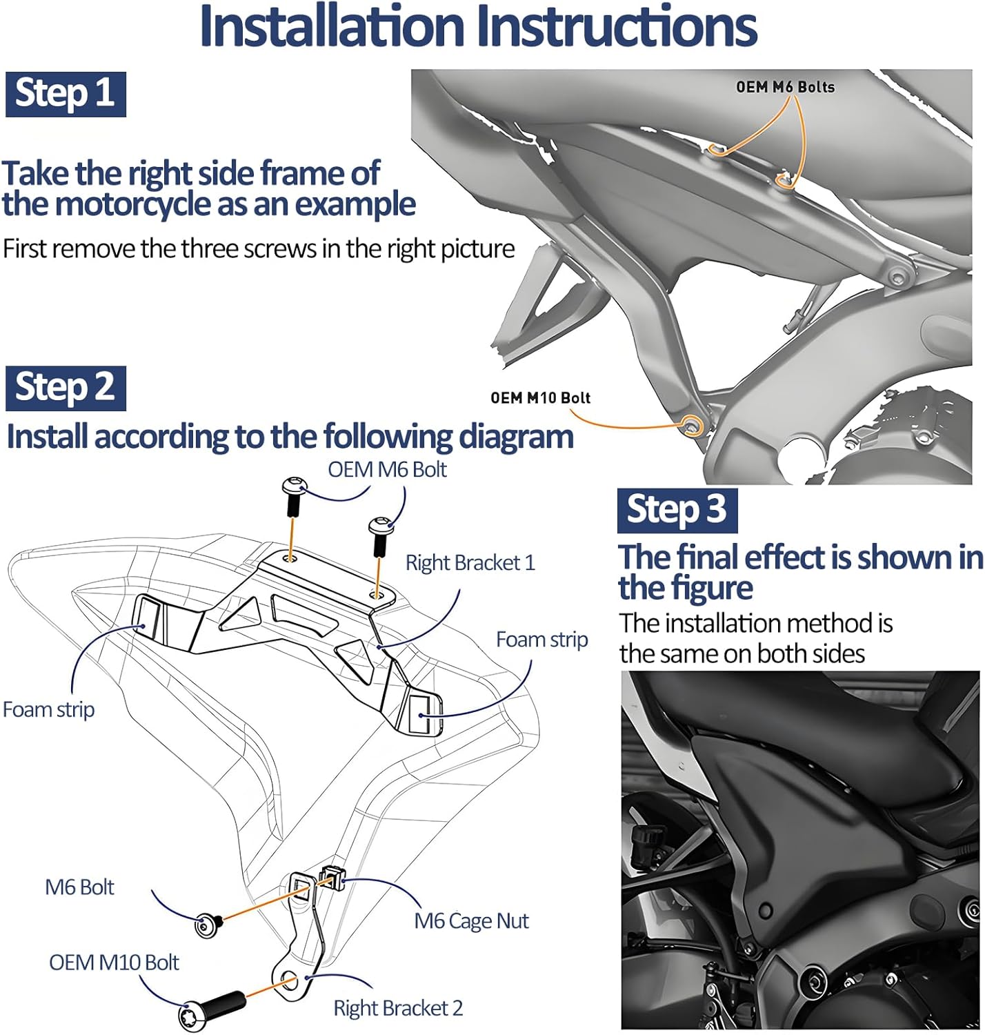 For Yamaha MT09 MT-09 2024 2025 Body Protection Plate Side Panel Motorcycle Rear Subframe Filler Parts
