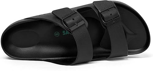 Miniatura 3 de SAGUARO Sandalias cómodas de doble hebilla para hombre y mujer, sandalias ligeras y ajustables de EVA con suela de goma