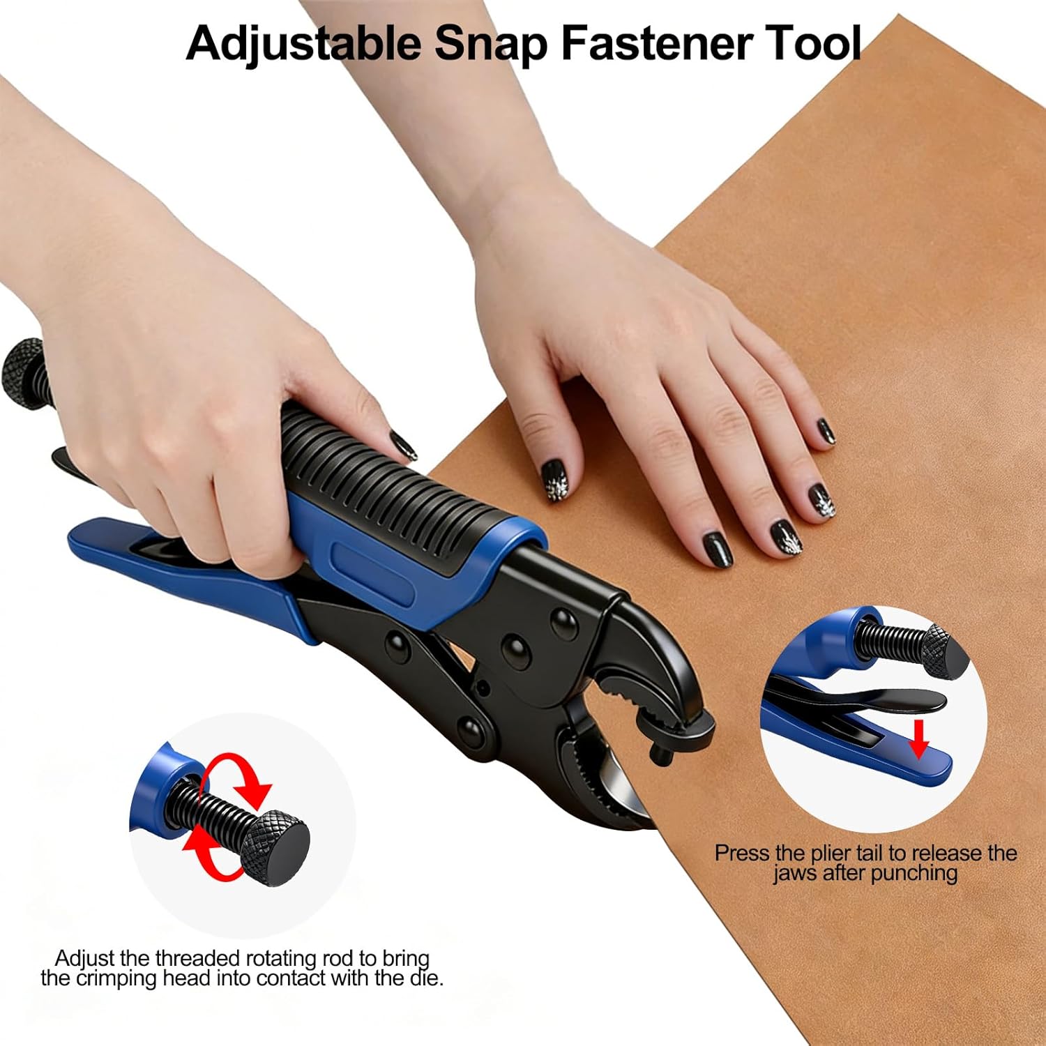 Heavy Duty Snap Fastener Tool Kit with 5 Dies and 15mm Metal Snaps, 266 PCS 4 Color Stainless Steel Snap Tool Set, All-in-One Fastener Repair for Boat Covers, Awnings, Denim, Leather, Canvas