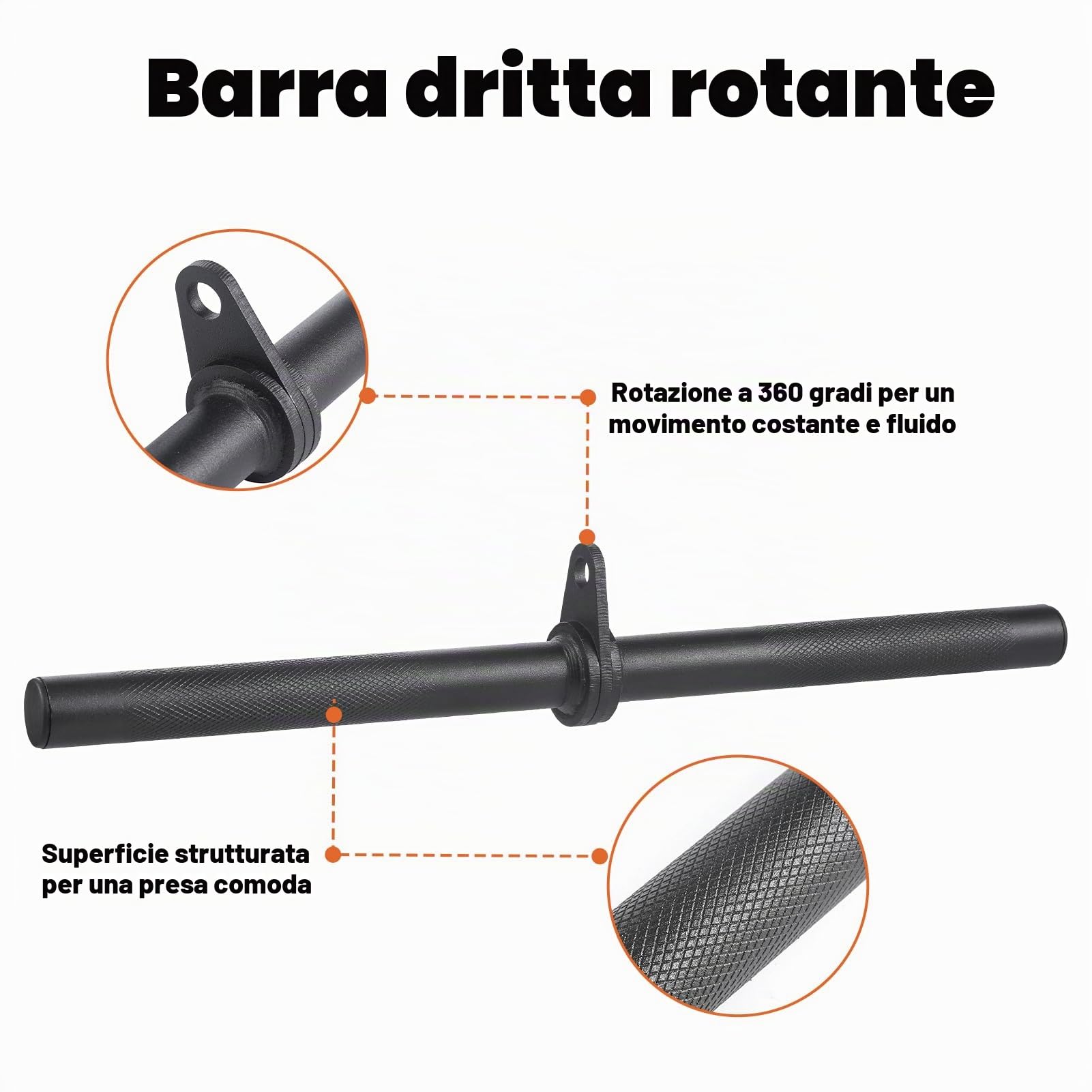 SERTT LAT - Accessorio per macchina da allenamento, accessori per cavi, barra dritta per tricipiti, maniglia D, barra a V