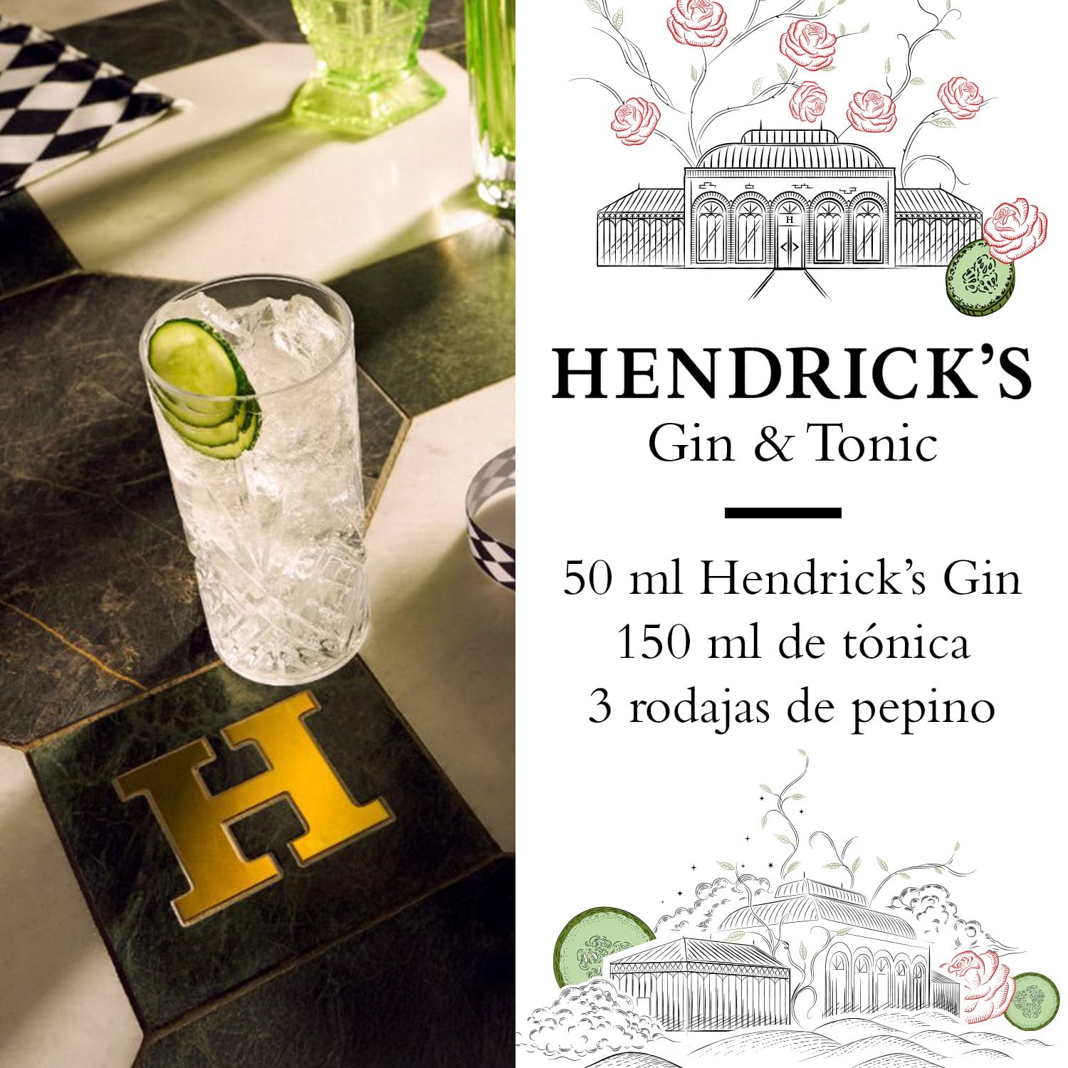 Hendrick's Gin - Ginebra Premium Escocesa, 1.75l