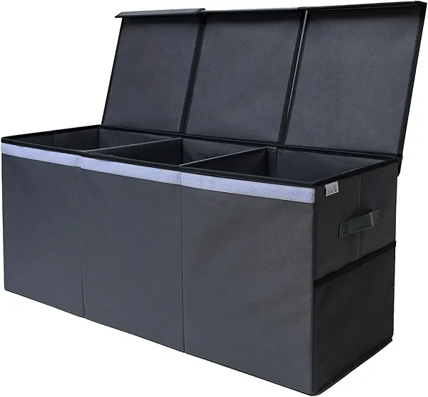 SoftOwl Extra Large Toy Storage Organizer with Lid - Sturdy, Collapsible Toy Chest Storage Box Design - Toys Bin with Dividers for Kids, Nursery, Bedroom, Playroom 37"x16"x14"