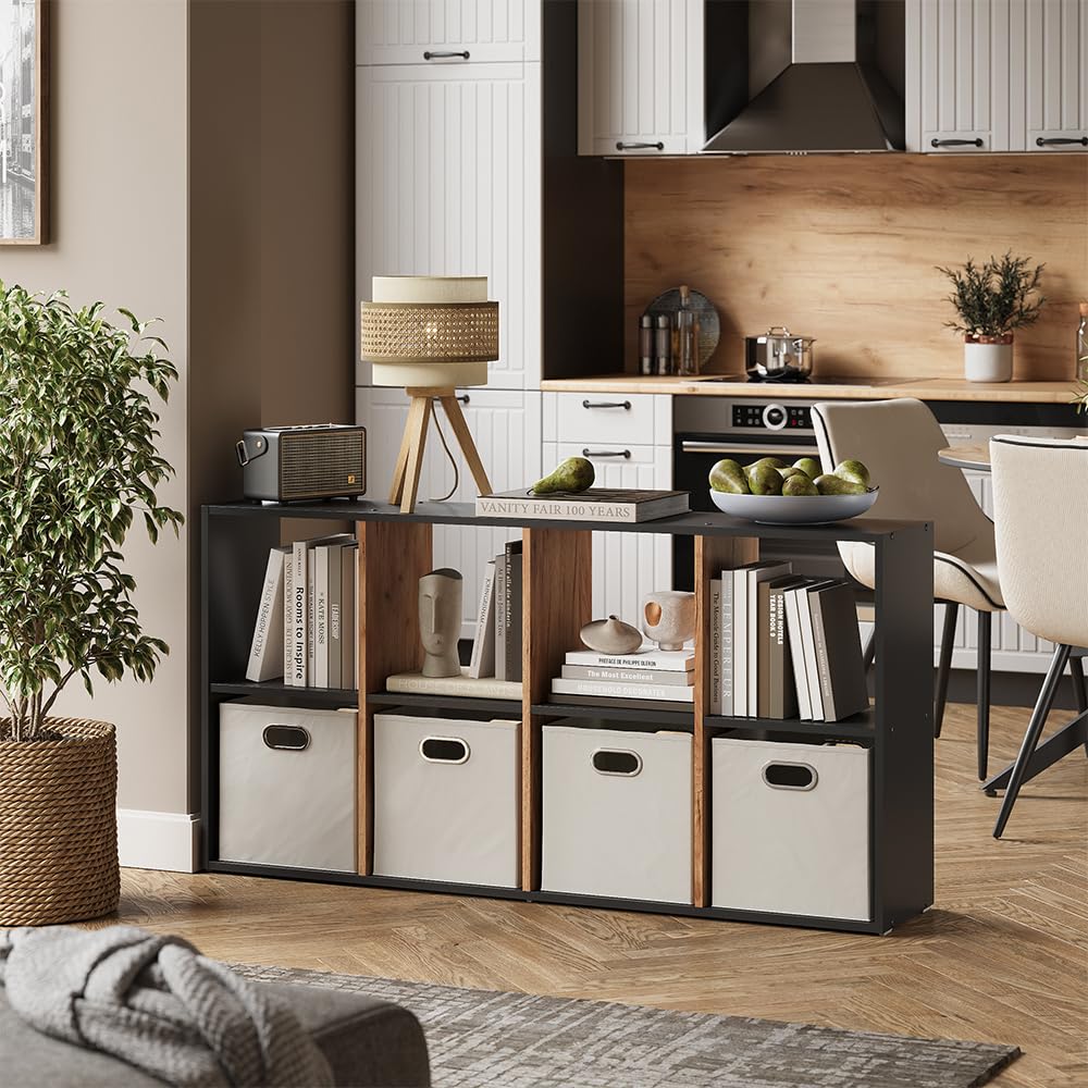 Vicco Scaffale Scutum, Antracite/Rovere dorato, 143 x 72 cm, per l’utilizzo come divisorio o come libreria aperta
