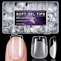 Vista 9 de 510 puntas de uñas cortas de almendra, punta de uñas de gel suave, uñas postizas de almendra, uñas artificiales, 15 tamaños, cobertura completa