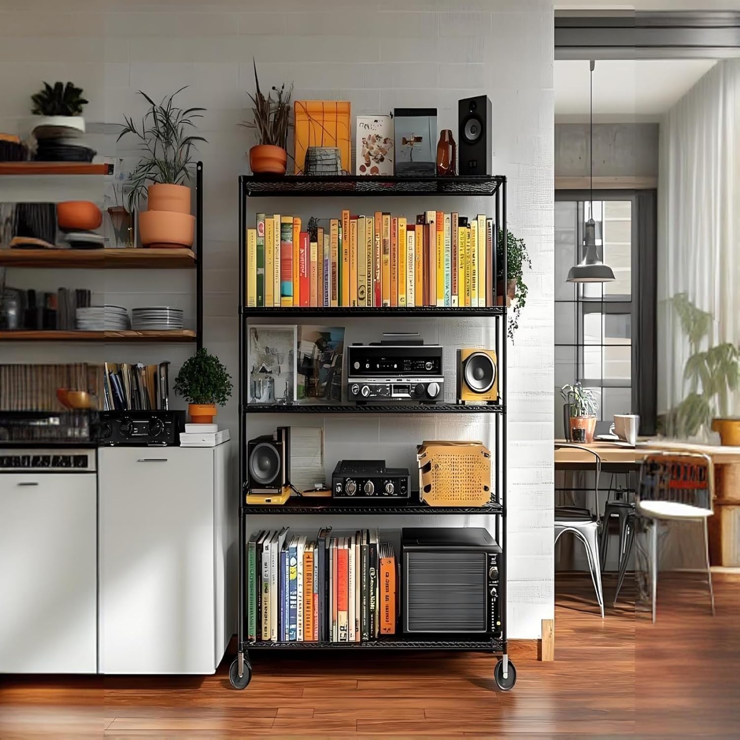 Simple Deluxe 5-Tier Storage Shelves, 29.92" W x 13.78" D x 65 "H Adjustable Heavy Duty Wire Shelving, 1250 Lbs Loading Capacity, Black - Image 2