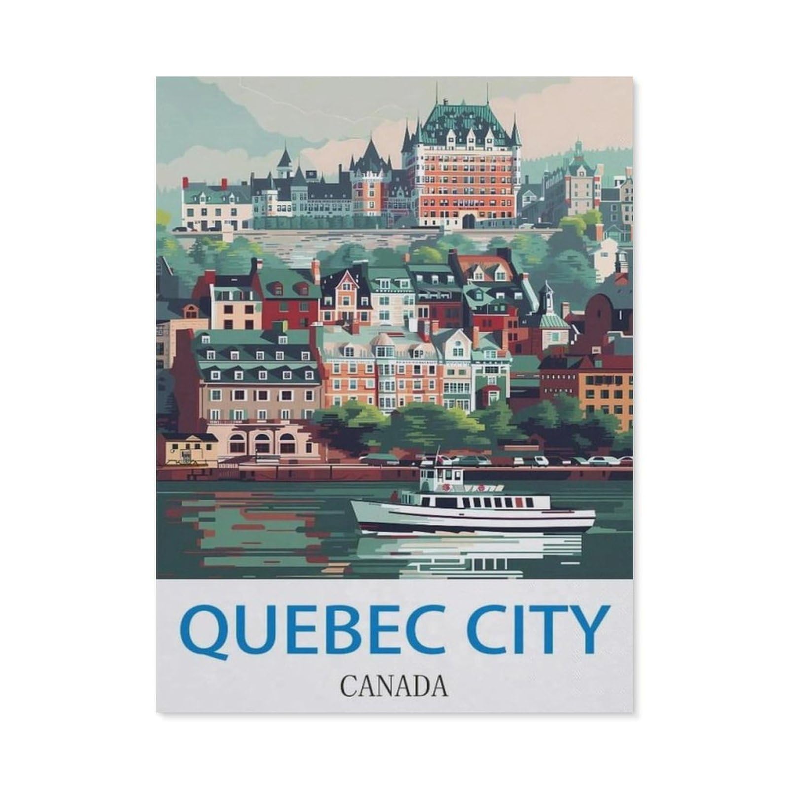 BEAYODKP DIY 5D Diamond Painting Kits，Quebec City Canada，Diamond Painting for Beginner Adults Rhinestone Numbered Diamond Arts Home Wall Decor（50 x 60 cm/19.68 x 23.62 inches）-CJ23