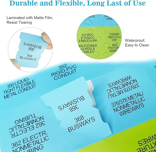 Miniatura 4 de Pestañas de índice para NEC, 120 piezas para el código eléctrico nacional 2020 (libro no incluido), pestañas codificadas por colores y laminadas con
