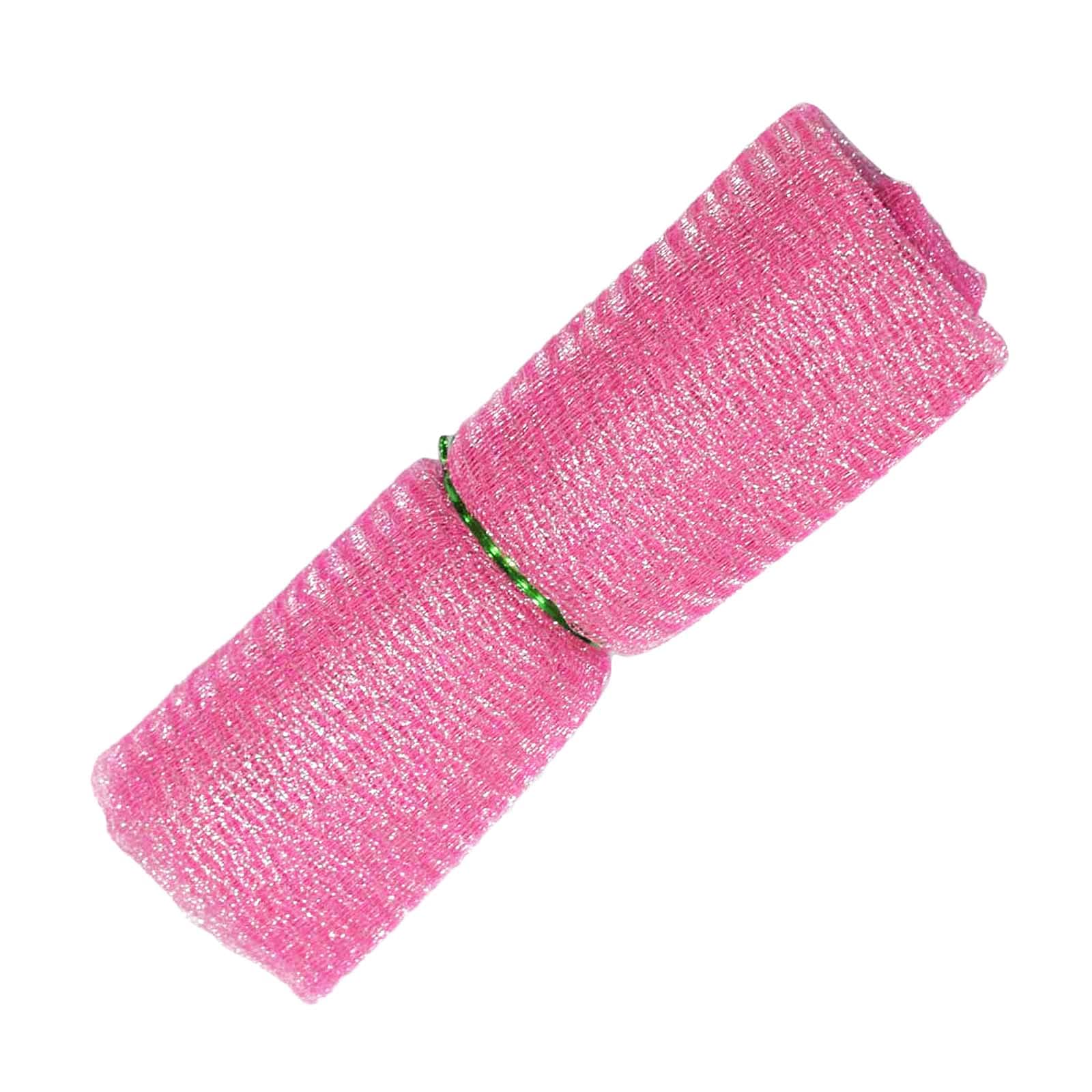 Flower Mesh Net Fabric for Bouquets, Trousseau Packing, Gift Wrapping, Party Decor, Sweet Box & Gift Decoration - 7 Meters (Pink)
