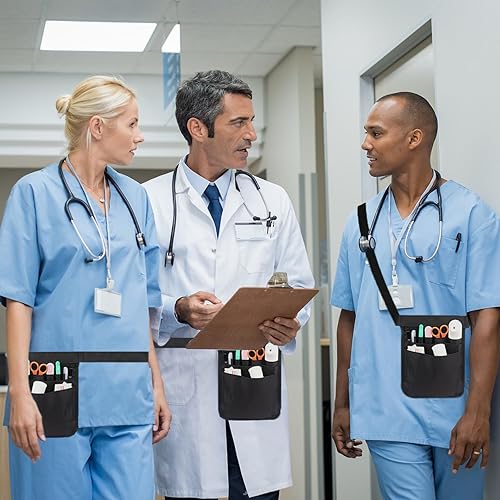 Miniatura 5 de Riñonera médica para enfermera, cinturón organizador médico para enfermera, bolsa de bolsillo para cinturón de herramientas de enfermería con