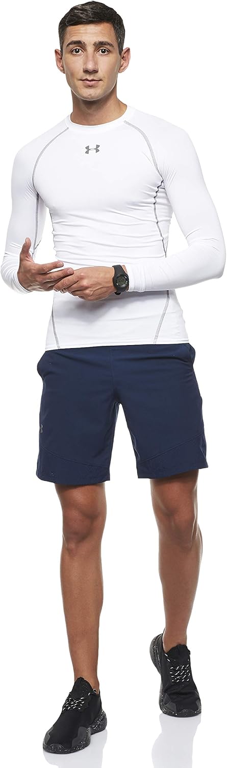 Under Armour Men's UA HeatGear Armour Long Sleeve Compression Shirt 3X-Large White/ Graphite