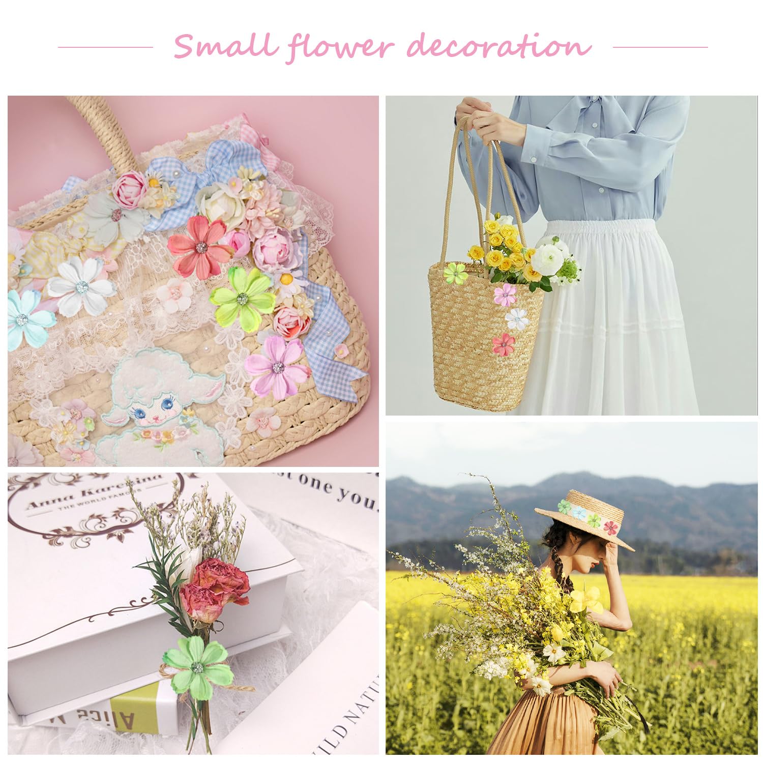 WiDream 60 Pièces Fleurs Artificielles Multicolores, Multicolore Marguerite Fleur Tete, TêTe De Fleur De Marguerite DéCorative, Pour Le Scrapbooking DIY, Décorer Le Jardin