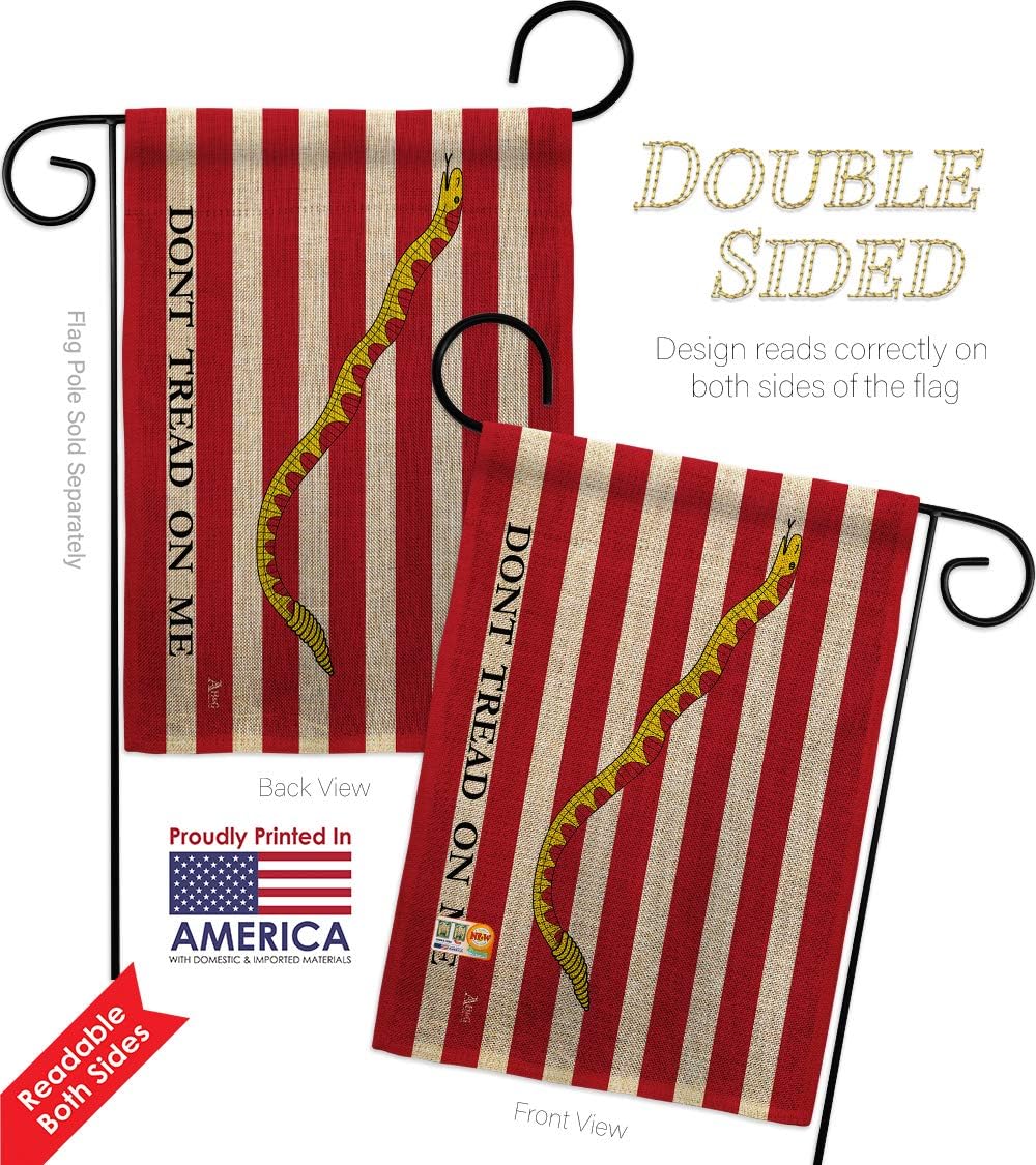 First Navy Jack Burlap Garden Flag Americana US Historic July Memorial Veteran Independence United State American Small Decorative Gift Yard House Banner Double-Sided Made In USA 13 X 18.5