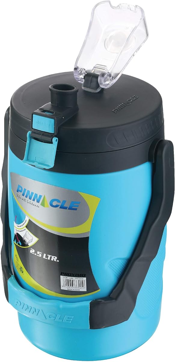 Pinnacle Jarra de agua aislada de 85 oz – Reutilizable, a prueba de fugas, azul cielo – Botella de agua portátil para camping, picnic, senderismo – Sin BPA, aislamiento de espuma de doble pared