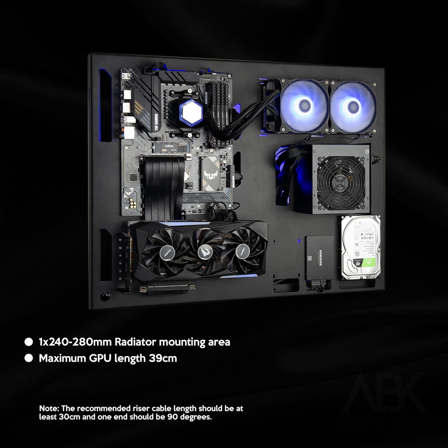 ABK Design, Wall Computer Case - Wall Mount Computer Case - Gaming PC Case - Wall Mount ATX Case - Wall PC Case for PC Gaming - Computer Cases for PC Computer - Pc Case, Pc Chassis