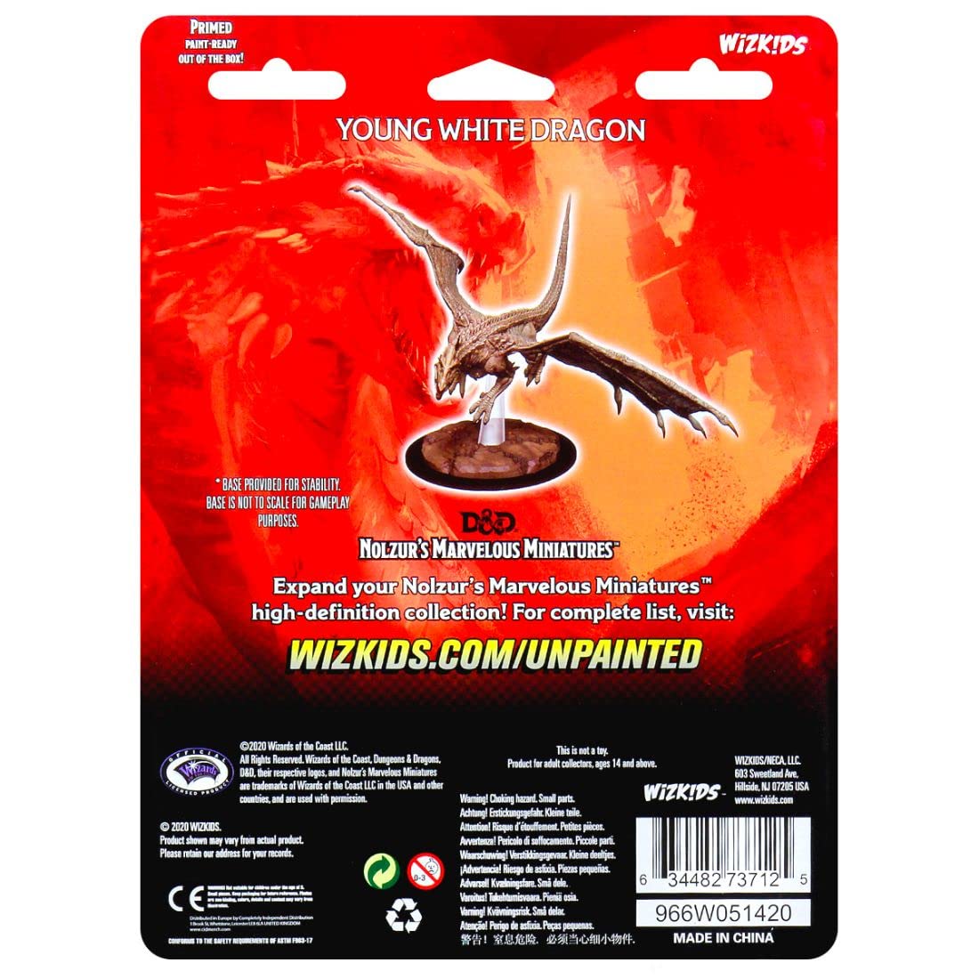 Amazon.com: WizKids D&D Nolzur's Marvelous Miniatures: Young White Dragon :  Toys & Games
