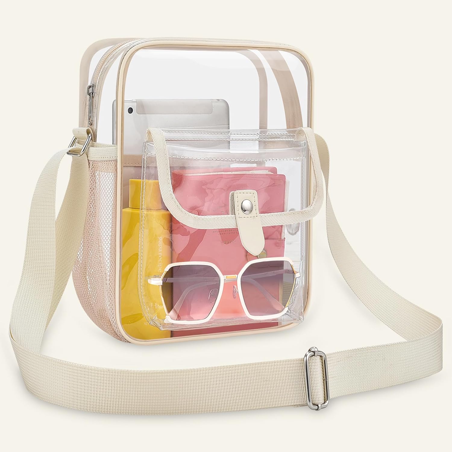 SPODEARS Clear Crossbody Bag for Stadium, Concert, Festival & More - Adjustable Shoulder Strap & Bottle Holder - Image 8