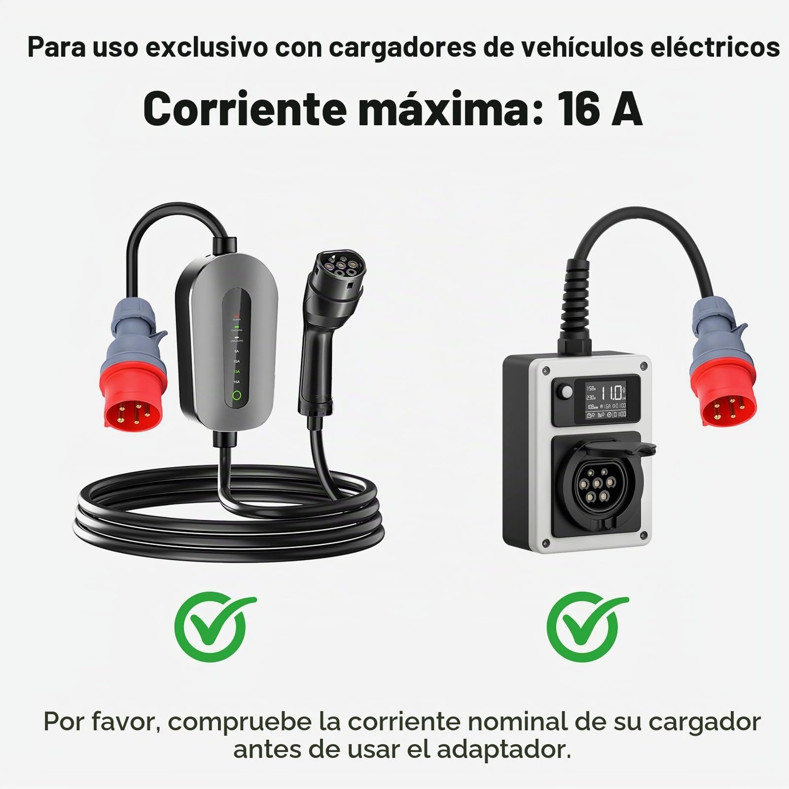 3 adaptadores CEE para enchufes Schuko, juego de adaptadores CEE 16A | 5 pines para enchufes domésticos CEE rojo 32A/CEE azul 16A/230V, 3 x 2,5 mm² H07RN-F 16A, juego de adaptadores