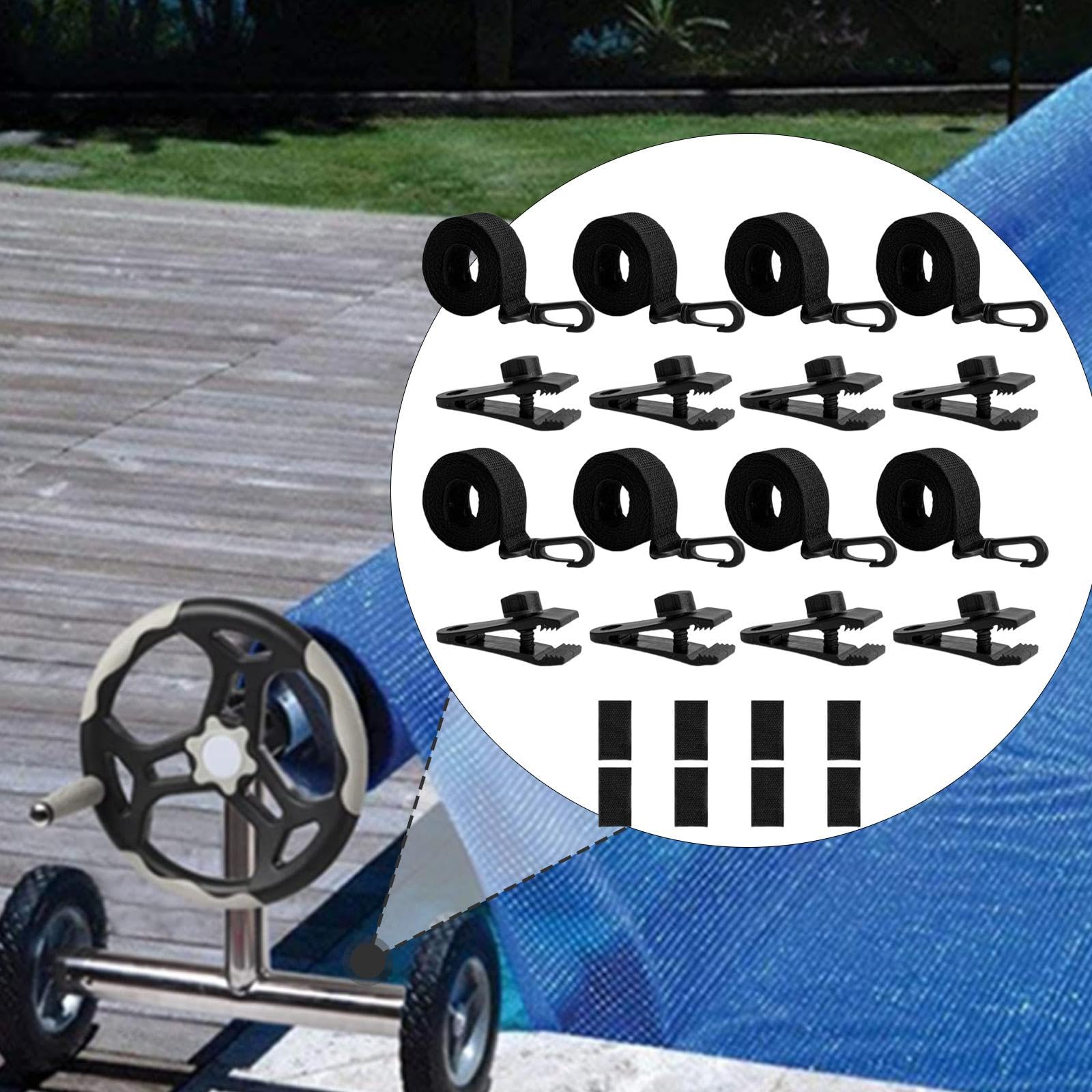 Fenteer Kit de 8 Piezas de Fijación de Carrete para, Correas para de Piscina