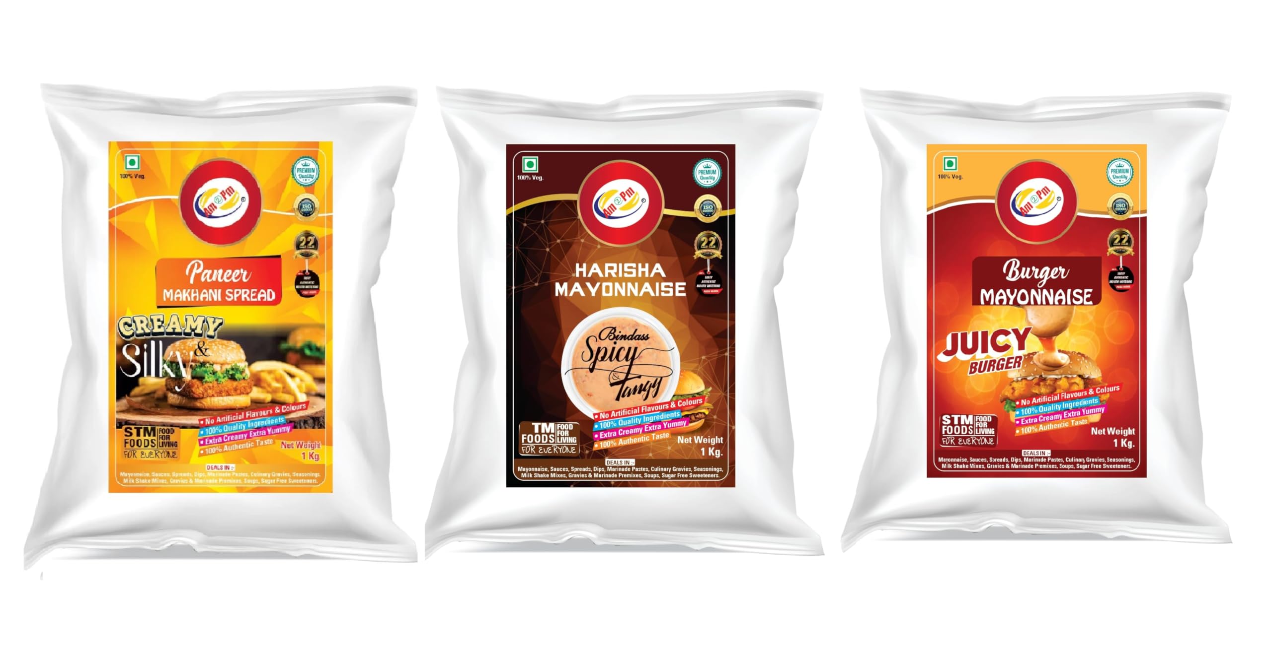 Am 2 Pm - Burger Mayonnaise, Harissa Dip, Paneer Makhani Spread Multipurpose Creamy Sauce For Burgers, Sandwiches Salad Dressing, Veg Non Veg Fried Snack Wraps & Rolls Hot Dog Momos - 1Kg each (B0CV5RPVYT) Amazon Price History, Amazon Price Tracker